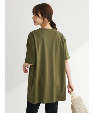 Green Parks 汗じみ防止クルーネックスリットチュニック Green