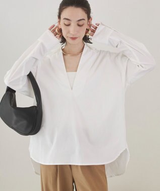 WEGO 【ANGIE VINTAGE】スキッパーシャツ ホワイト