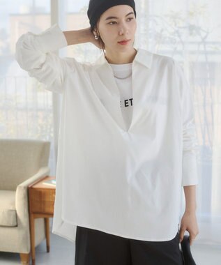 WEGO 【ANGIE VINTAGE】スキッパーシャツ ホワイト