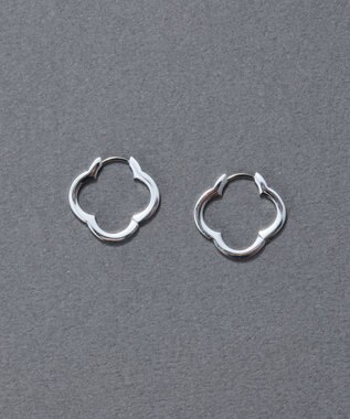 Phoebe 【金属アレルギー対応】フラワーワンタッチフープピアス　シルバー/サージカルステンレス シルバー