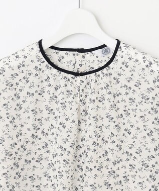 J.PRESS LADIES L 【洗える】 スパンローンフラワー ボリュームスリーブ ブラウス ホワイト系5