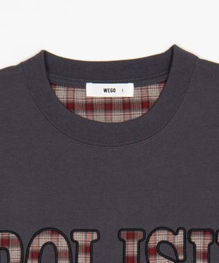 WEGO 【ユニセックス着用ITEM】チェックディテールロゴT（SS） スミクロ