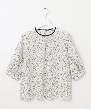 J.PRESS LADIES L 【洗える】 スパンローンフラワー ボリュームスリーブ ブラウス ホワイト系5