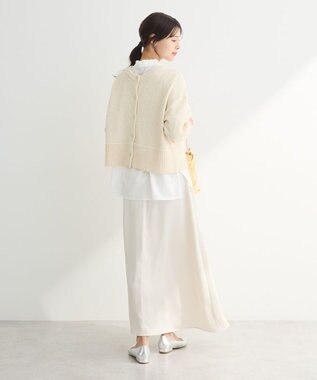 Green Parks ２ｗａｙ　スパンコールニットプルオーバー Ecru