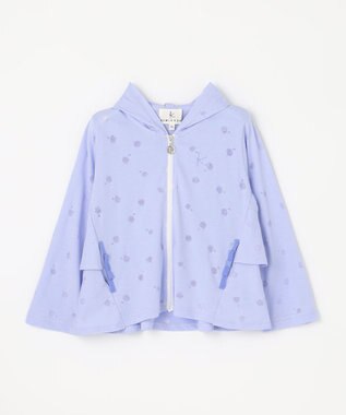 組曲 KIDS 【UVケア】【110-140cm】フラワーオパール パーカー サックスブルー系