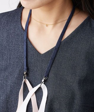 KASHIYAMA マスクストラップB ネイビーグレンチェック