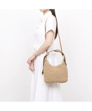 UNBILLION カシュカシュ cachecache / 下がりグログランクロッシェ2wayミニトート ブラウン