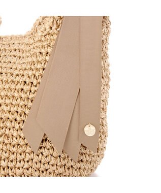 UNBILLION カシュカシュ cachecache / 下がりグログランクロッシェ2wayミニトート ブラウン