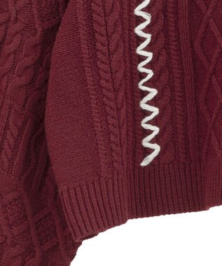 Green Parks ・ＥＬＥＮＣＡＲＥ　ＤＵＥ　ハンドステッチケーブルニッ Bordeaux