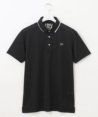 23区GOLF 盛夏対応のマルチ機能【接触冷感・UVケア・吸水速乾】【MEN】カノコシャツ ブラック系