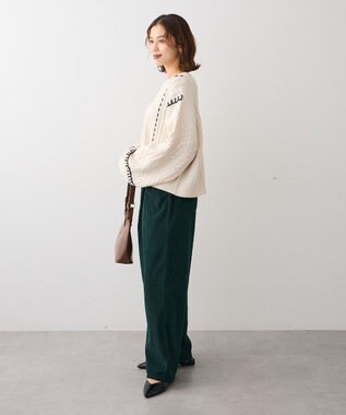 Green Parks ・ＥＬＥＮＣＡＲＥ　ＤＵＥ　ハンドステッチケーブルニッ Ivory