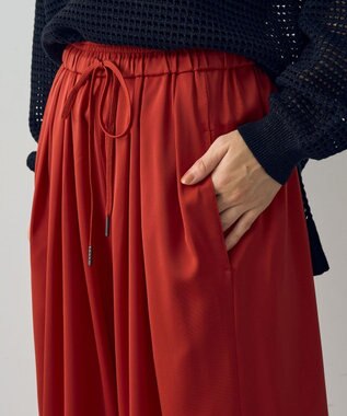 YECCA VECCA サテンタックワイドパンツ Red