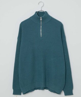 WEGO オーバーフィットハーフジッププルオーバー ブルー