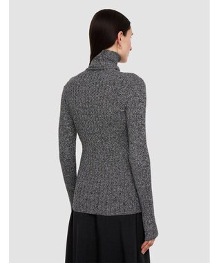 JOSEPH 【洗える】ケーブル&リブ　ハイネックニット Ivory/Black