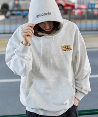 WEGO 【ユニセックス着用ITEM】別注NEWJACKグラフィックプルパーカー アッシュグレー