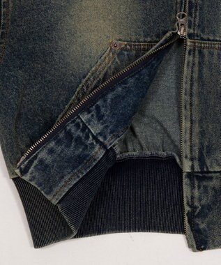 WEGO デニムショートフードブルゾン デニム中濃加工色