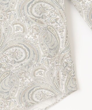 JOSEPH ABBOUD 【LIBERTY・綿100％】リバティペイズリープリントコーデュロイ シャツ ライトグレー系6