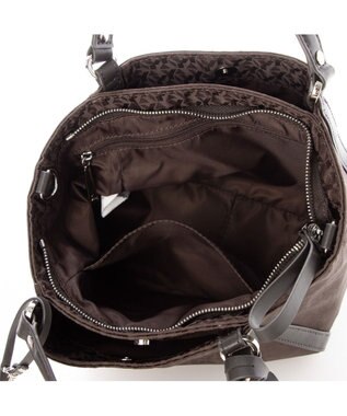 Y'SACCS モノグラム×リサイクルレザー 2WAYミニマムトート チョコ