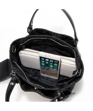 Y'SACCS モノグラム×リサイクルレザー 2WAYミニマムトート ブラック