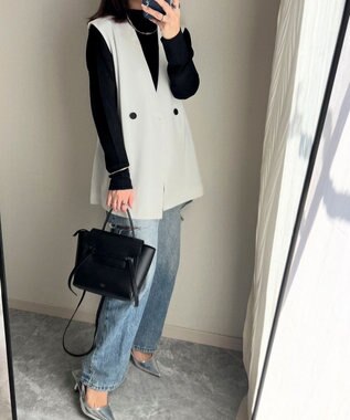 Green Parks AnriettMusee ネック切替デザインベスト Off White