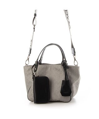 Y'SACCS モノグラム×リサイクルレザー 2WAYミニマムトート グレージュ