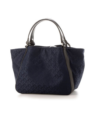 Y'SACCS モノグラム×リサイクルレザー 2WAYミニマムトート ネイビー