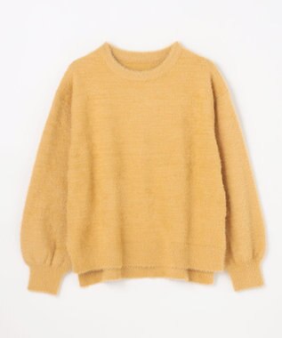 ANY L ショートシャギープルオーバーニット マスタード
