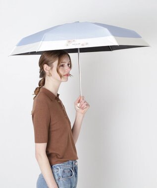 MOONBAT 【WEB限定/遮光率100%】晴雨兼用折りたたみ日傘 ポール&ジョー(PAUL & JOE ACCESSOIRES)クリザンテーム/バイカラー 雨の日OK 遮熱 簡単開閉 UV 晴雨兼用 ライトパープル