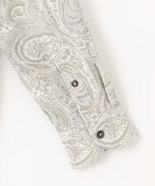 JOSEPH ABBOUD 【LIBERTY・綿100％】リバティペイズリープリントコーデュロイ シャツ ライトグレー系6