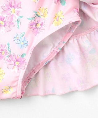 ANY KIDS 花柄×レース ワンピース水着 ピンク
