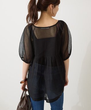 AMERICAN HOLIC シアーパフスリーブニットプルオーバー Black