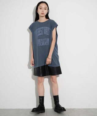 WEGO 【ユニセックス着用アイテム/手洗い可】ピグメントグラフィックノースリーブ 柄7