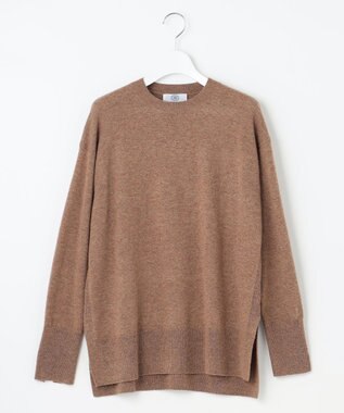 J.PRESS LADIES 【洗える】CASHMERE BLEND クルーネック ニット ブラウン系
