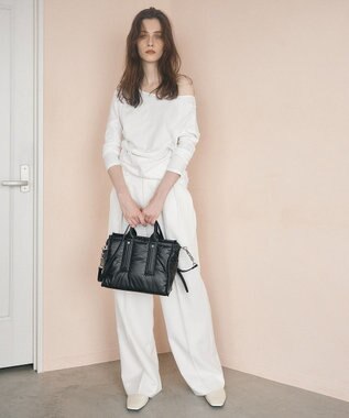 TOPKAPI 【TREASURE TOPKAPI】メタリック パデット ショルダー付 トートバッグ ブラック