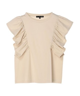 Green Parks ・ＳＵＧＡＲ　ＳＰＯＯＮ＜ＣＯＯＬ＞ラッフルスリーブＴＥＥ Beige