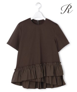 23区 【R(アール)】クロスフリルジャージー ランダムフリル Tシャツ