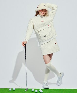 PW CIRCULUS 【裏地付き/防寒】【WOMEN】キルティングスエットプルオーバー ホワイト系