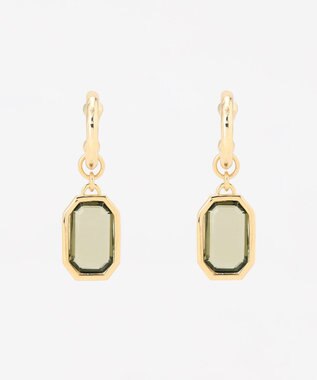 23区 ガラスフープピアス ブラック系