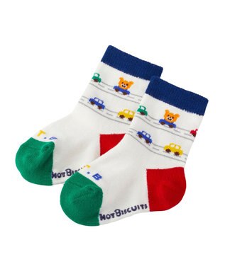 MIKI HOUSE HOT BISCUITS 【9-19cm / 靴下2足セット】 クルー丈 ソックスパック2足セット 白