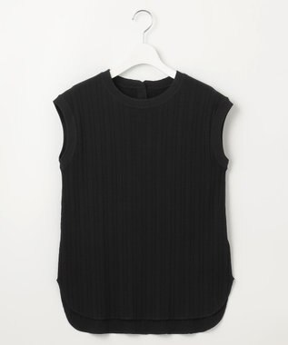 23区 S 【SLOW/一部店舗限定】ランダムリブフライス フレンチスリーブ カットソー ブラック系