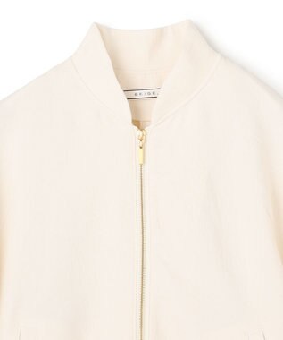 BEIGE， 【洗える】POMONA / ゴールドジップライトブルゾン Ecru