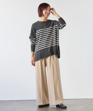 UNFILO タックワイドパンツ ベージュ