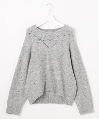 Feroux ハート柄ニット プルオーバー ライトグレー系