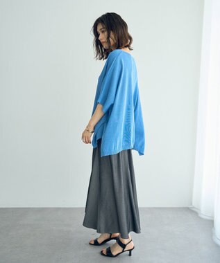YECCA VECCA ペーパーヤーンルーズニット Blue
