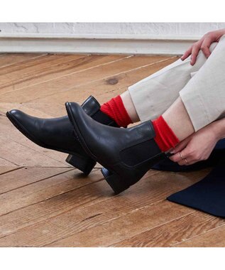 ing <ing>【WEB限定】【サスティナブルシリーズ】サイドゴアショートブーツ ブラック