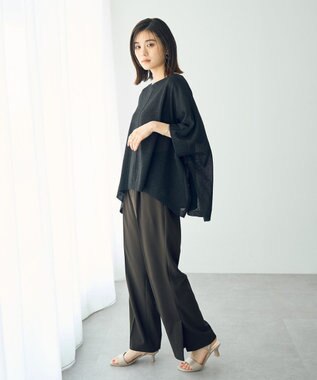 YECCA VECCA ペーパーヤーンルーズニット Black