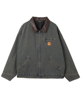 WEGO 【ユニセックス着用ITEM/MLサイズ展開】ワーカーズデニムZIPジャケット デニム淡加工色