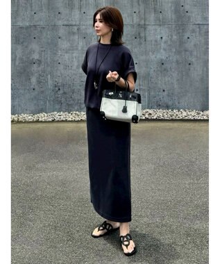 Green Parks バックスリットポンチスカート Charcoal Gray