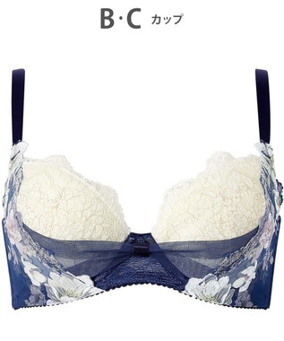 WACOAL ブラジャー 【リボンブラ 脇すっきり】 脇高設計 着やせシルエット 動いても谷間キープ Gカップまで対応 大きいサイズ レディース BXB443 /ワコール