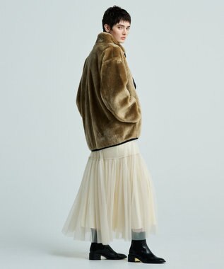 uncrave 【撥水・UVカット】ナイロンタスラン ティアードスカート（uncrave WHITE） ベージュ